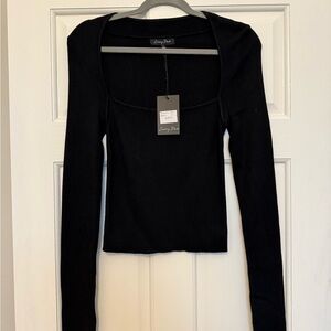 Emory Park Black Long Sleeve Top